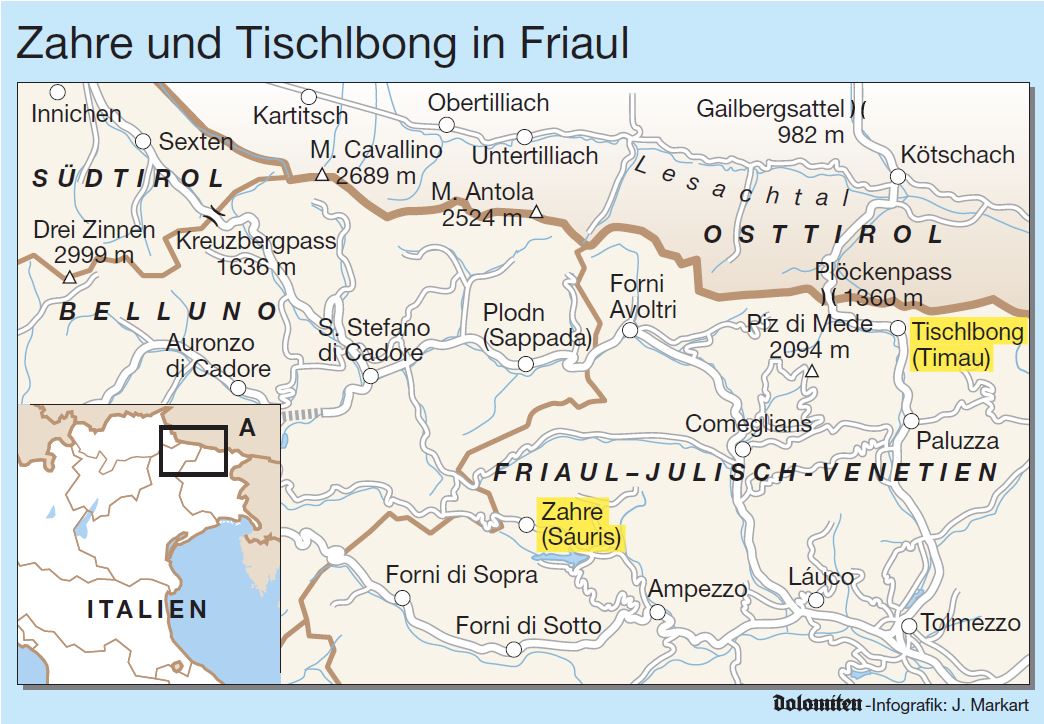 Zahre und Tischlbong in Friaul